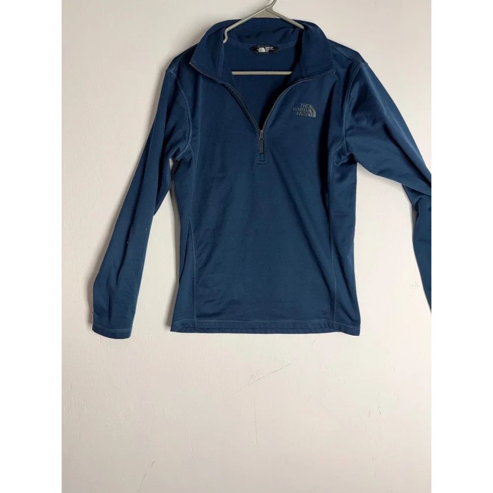 The North Face Mens Blue Quarter Zip Pullover Fleece Active Layer Small S